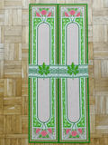 Foulard liberty con foglia d'acero verde